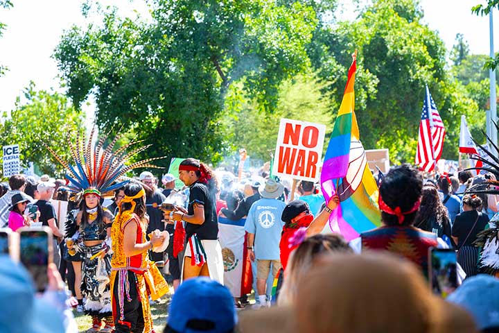 protesters on No Kings day