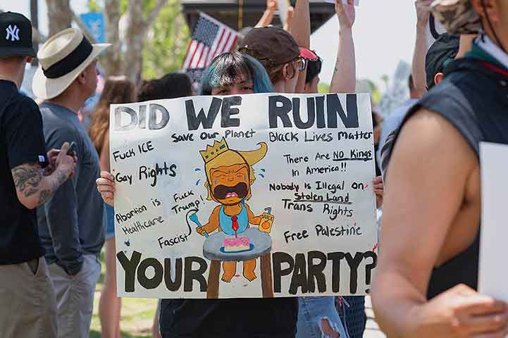 protesters on No Kings day