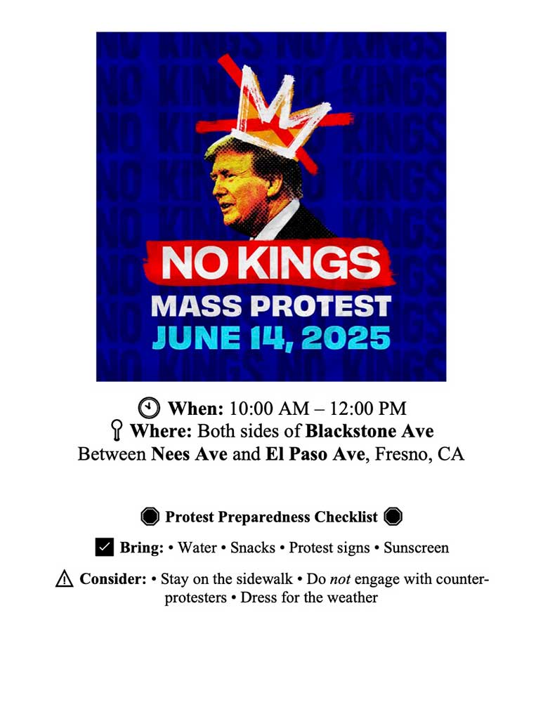 Poster with a picture of Trump with a crown.