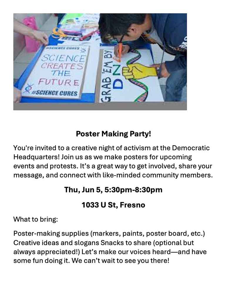 Poster with phtot of people drawing posters.